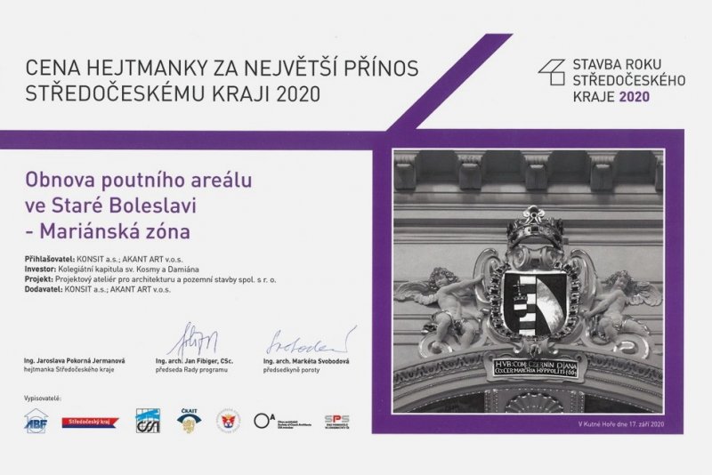 Cena hejtmanky v soutěži Stavba roku Středočeského kraje 2020