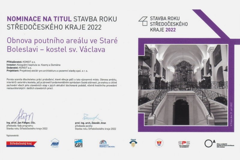 Nominace na titul Stavba roku Středočeského kraje 2022