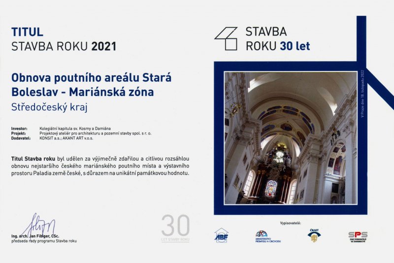 Titul v soutěži Stavba roku 2021