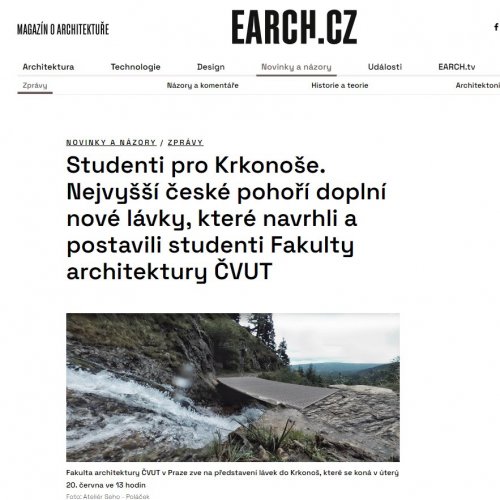 Psali o nás: Lávky do Krkonoš na EARCH.CZ a archiweb.cz