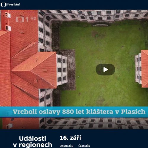 Oslavy 880 let Kláštera Plasy v pořadu Události v regionech