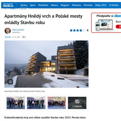 Apartmány Hnědý vrch v Krkonošském deníku