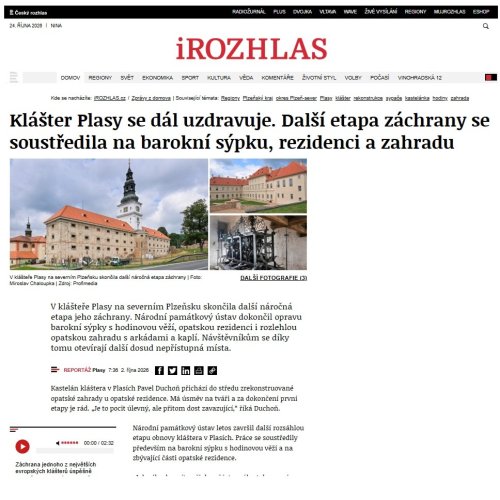 Klášter Plasy na webu Českého rozhlasu