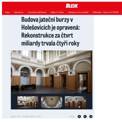 Obnova jateční burzy v Holešovicích na blesk.cz